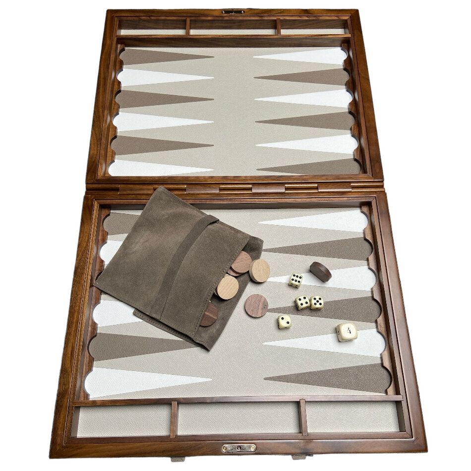 Giobagnara Bond Backgammon Case Printed Calfskin Golf (VG055) - Mud (G21ST21)