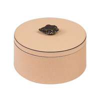 Ambretta Box Round Short Medium Printed Calfskin Golf (HB942) - Cappucinno (G42ST42)