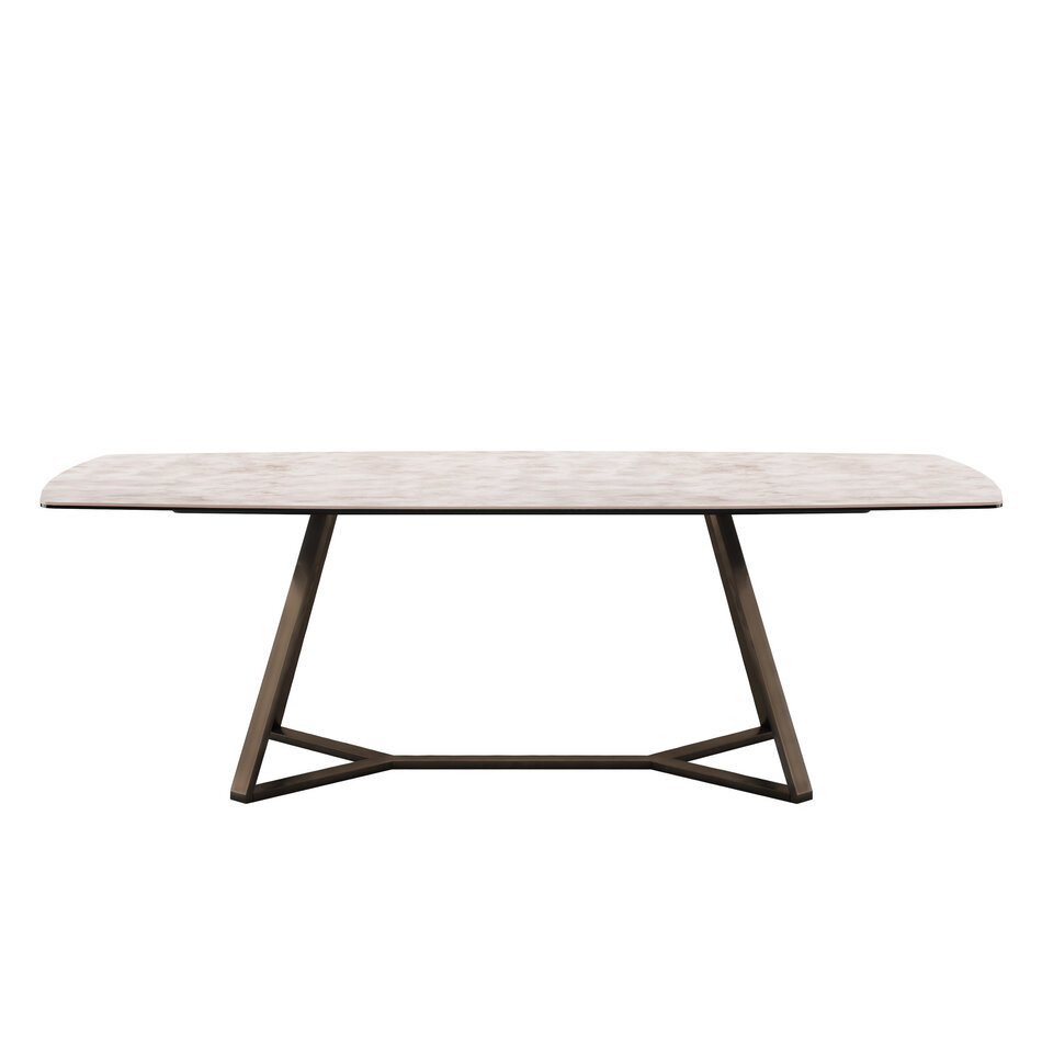 DÔME DECO Veneto Dining Table L - Diamond Cream ceramic DÔME DECO Veneto Dining Table L - Diamond Cream ceramic