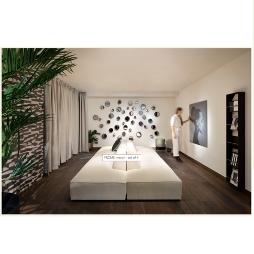 DÔME DECO Frome Mirror - Set of 4 - Brown DÔME DECO Frome Mirror - Set of 4 - Brown