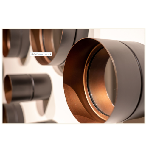 DÔME DECO Frome Mirror - Set of 4 - Brown DÔME DECO Frome Mirror - Set of 4 - Brown