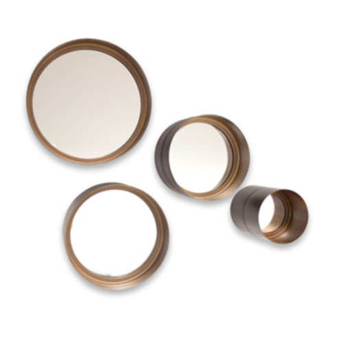 DÔME DECO Frome Mirror - Set of 4 - Brown DÔME DECO Frome Mirror - Set of 4 - Brown