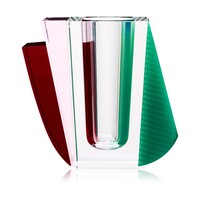Raleigh Vase Mint/Clear/Rose/Red
