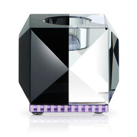 Ophelia Clear/Black/Purple Tealight Holder