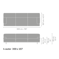 Edoardo 4-seater (300x107cm) - Sardegna PG5 Fabric