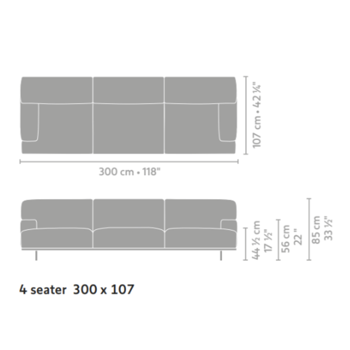 Linteloo Edoardo 4-seater (300x107cm) - Sardegna PG5 Fabric Linteloo Edoardo 4-seater (300x107cm) - Sardegna PG5 Fabric