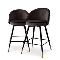 Counter Stoel Cooper - Set van 2 - Roche Black Velvet Piping