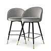 Counter Stoel Cooper - Set van 2 - Roche Dark Grey Piping