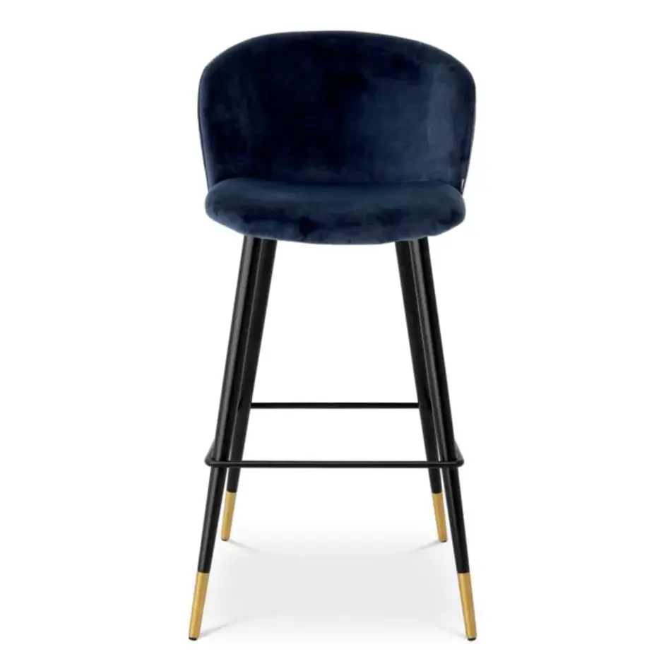 Eichholtz Bar Stool Volante - Savona midnight blue velvet Eichholtz Bar Stool Volante - Savona midnight blue velvet