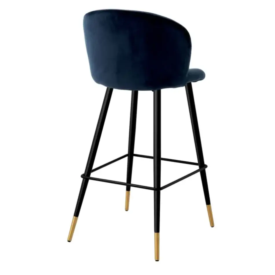 Eichholtz Bar Stool Volante - Savona midnight blue velvet Eichholtz Bar Stool Volante - Savona midnight blue velvet