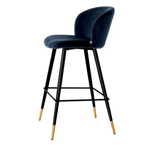 Eichholtz Bar Stool Volante - Savona midnight blue velvet Eichholtz Bar Stool Volante - Savona midnight blue velvet