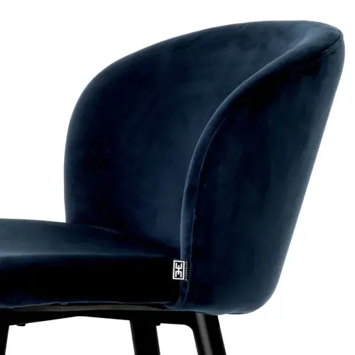 Eichholtz Bar Stool Volante - Savona midnight blue velvet Eichholtz Bar Stool Volante - Savona midnight blue velvet