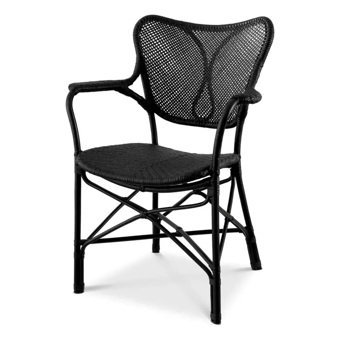 Eichholtz Dining chair Colony with arm - matte black finish