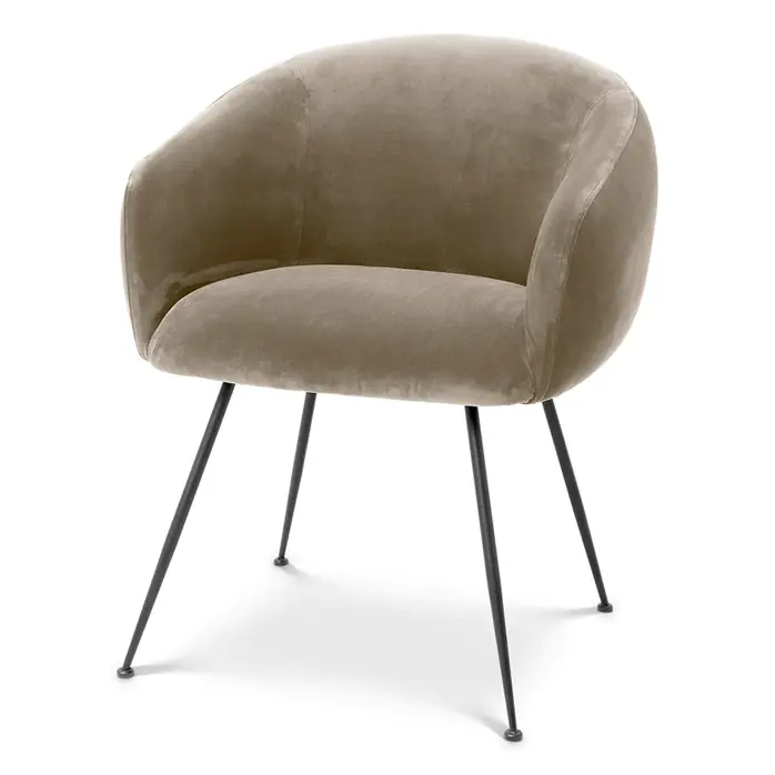 Eichholtz Eetkamerstoel Elbury - Savona greige velvet