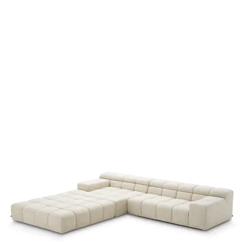 Eichholtz Modular Bank Hunter - Ottoman Albury Beige | Zwarte Basis Eichholtz Modular Bank Hunter - Ottoman Albury Beige | Zwarte Basis
