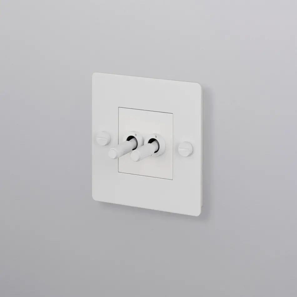Buster and Punch 1G Double Retractive Toggle Switch / White Buster and Punch 1G Double Retractive Toggle Switch / White