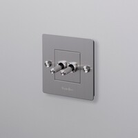1G Double Retractive Toggle Switch / Steel