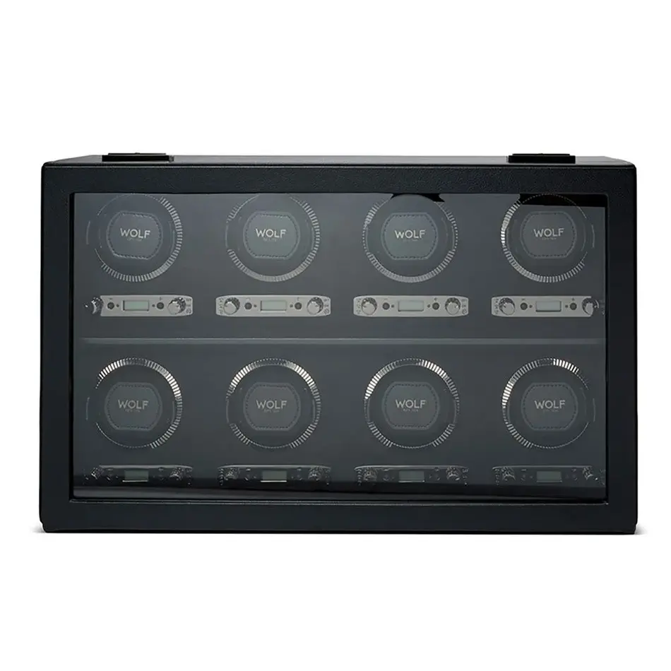 Wolf1834 British Racing 8 Piece Watch Winder - Black Wolf1834 British Racing 8 Piece Watch Winder - Black