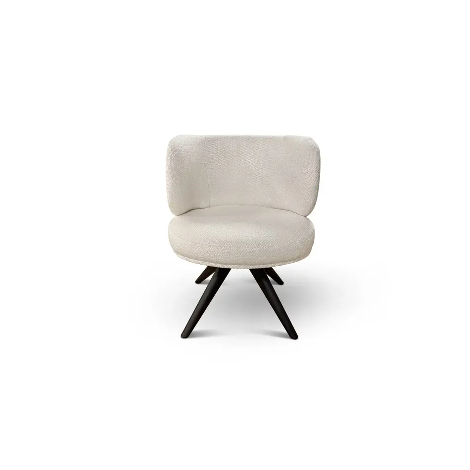 The Grand Interior Ricardo Dining Swivel Chair - White Beige The Grand Interior Ricardo Dining Swivel Chair - White Beige