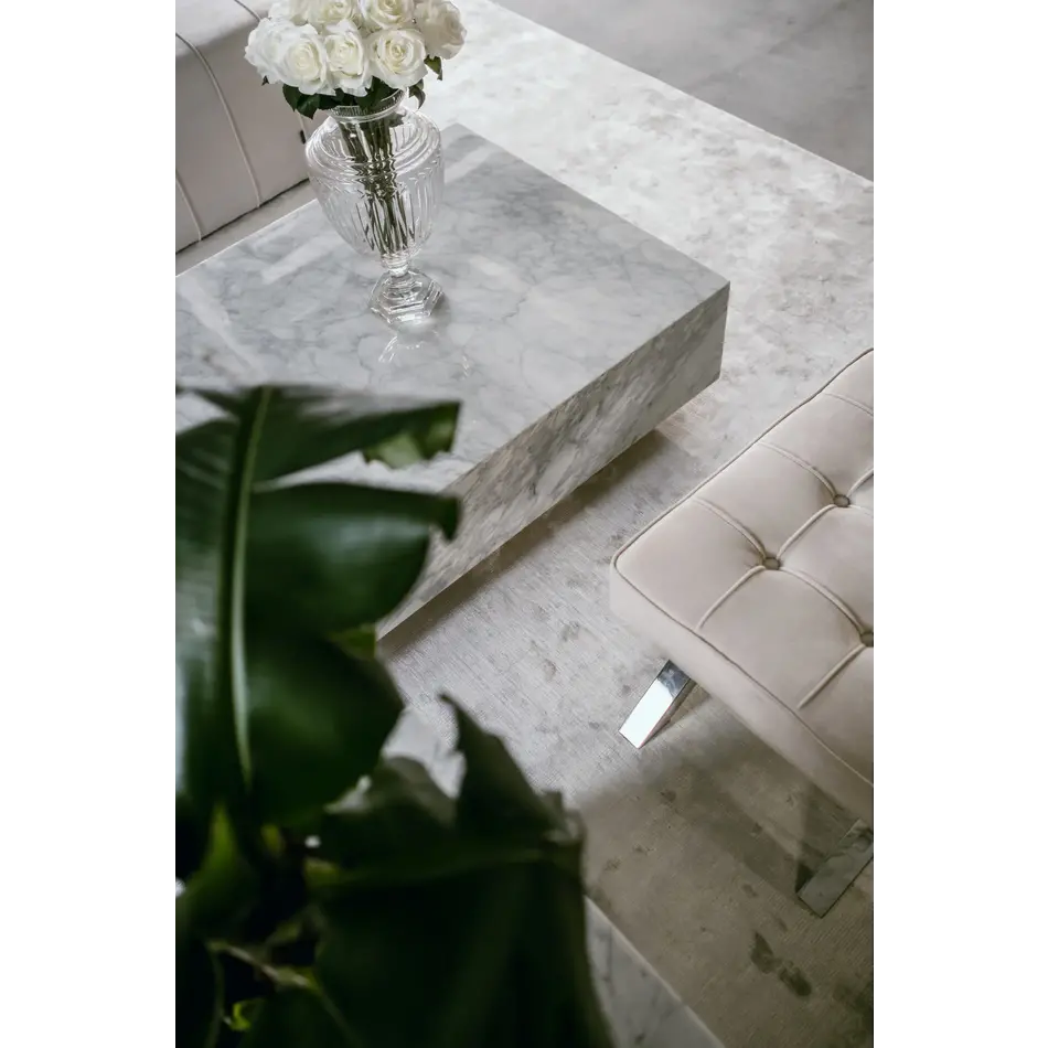 The Grand Interior Pieno Carrara Coffee Table - White Square The Grand Interior Pieno Carrara Coffee Table - White Square