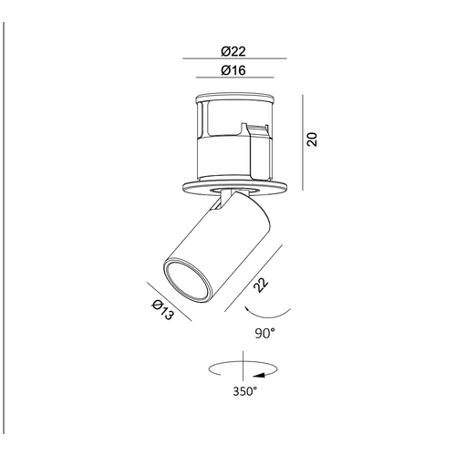 The Grand Interior Sole Ultra Mini Tube Spot 13MM The Grand Interior Sole Ultra Mini Tube Spot 13MM