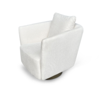 Borgia Swivel Arm Chair - Full White