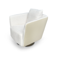 Borgia Swivel Arm Chair - Beige White