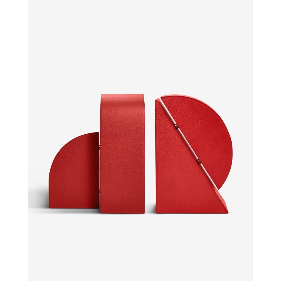 Assouline Cubist Bookend Set - Red Assouline Cubist Bookend Set - Red