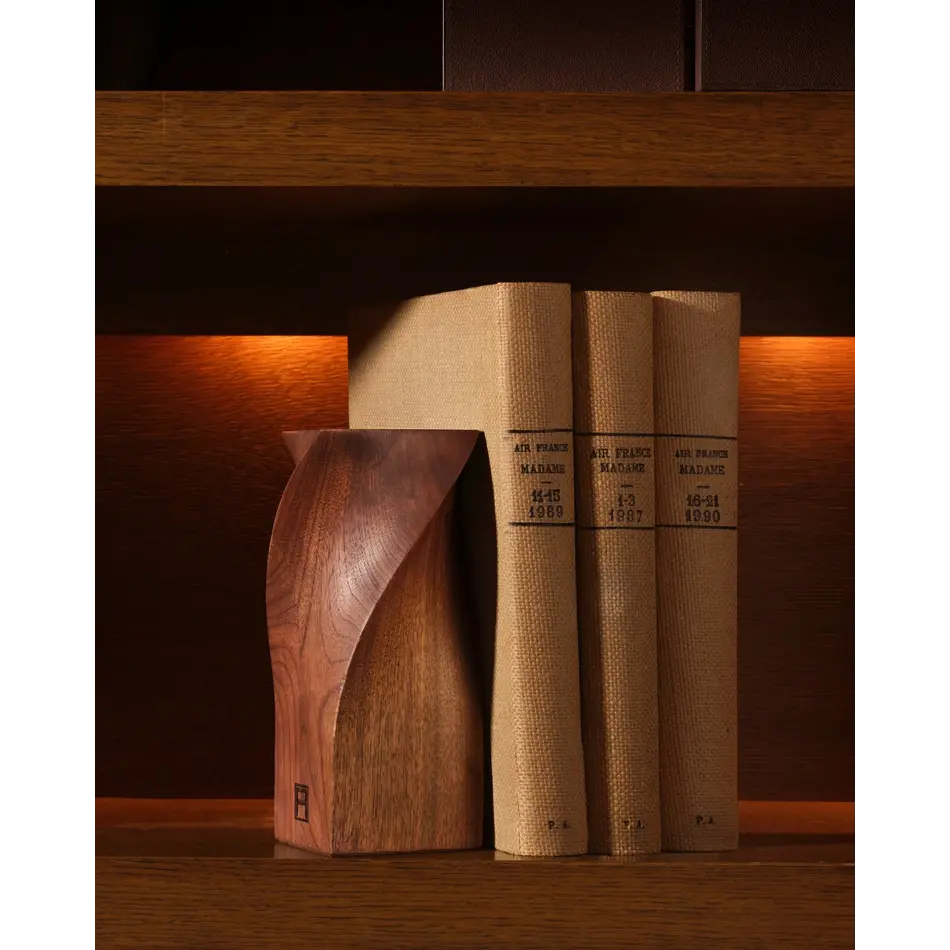 Assouline Twist Bookend - Wood Assouline Twist Bookend - Wood