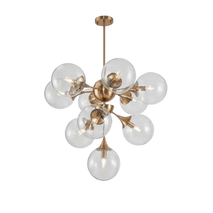 The Grand Interior Chiara Chandelier - Brass Clear Glass