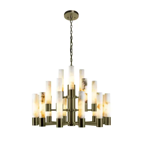 The Grand Interior Lucienne Chandelier Alabaster - Bronze The Grand Interior Lucienne Chandelier Alabaster - Bronze