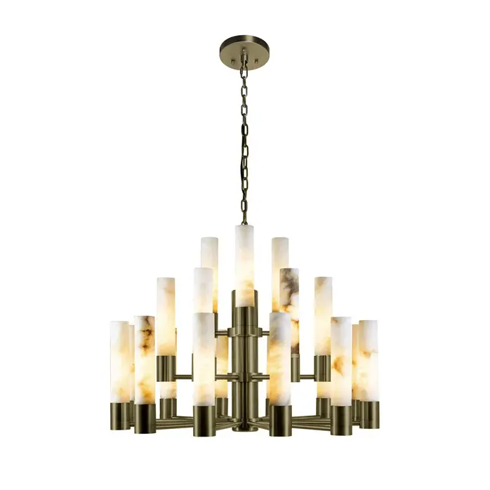 The Grand Interior Lucienne Chandelier Alabaster - Bronze
