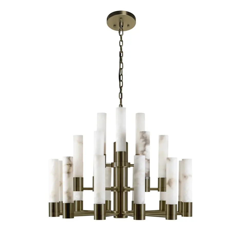 The Grand Interior Lucienne Chandelier Alabaster - Bronze The Grand Interior Lucienne Chandelier Alabaster - Bronze