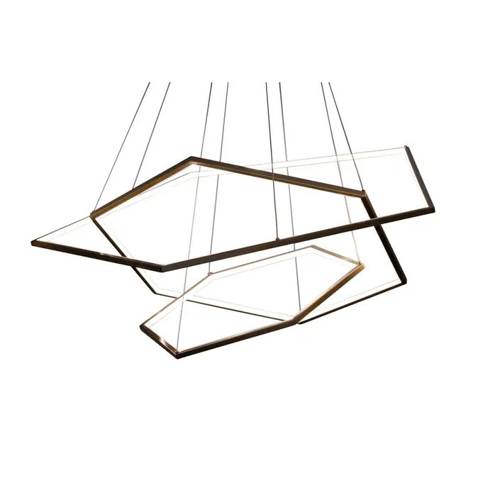 The Grand Interior Halo Hexagon Ceiling Light - Brushed Copper