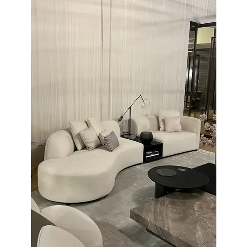 The Grand Interior Como Curved Sofa - Beige Fabric The Grand Interior Como Curved Sofa - Beige Fabric