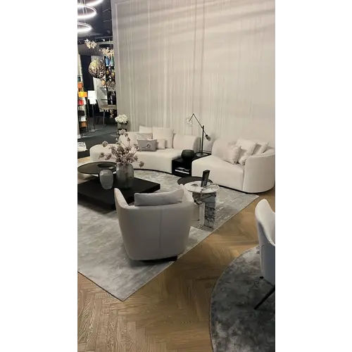 The Grand Interior Como Curved Sofa - Beige Fabric The Grand Interior Como Curved Sofa - Beige Fabric