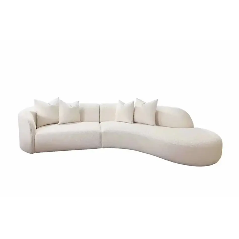The Grand Interior Como Curved Sofa - Beige Fabric The Grand Interior Como Curved Sofa - Beige Fabric