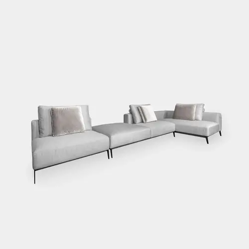 The Grand Interior Verona Sofa Grey Canvas Weave Fabric The Grand Interior Verona Sofa Grey Canvas Weave Fabric