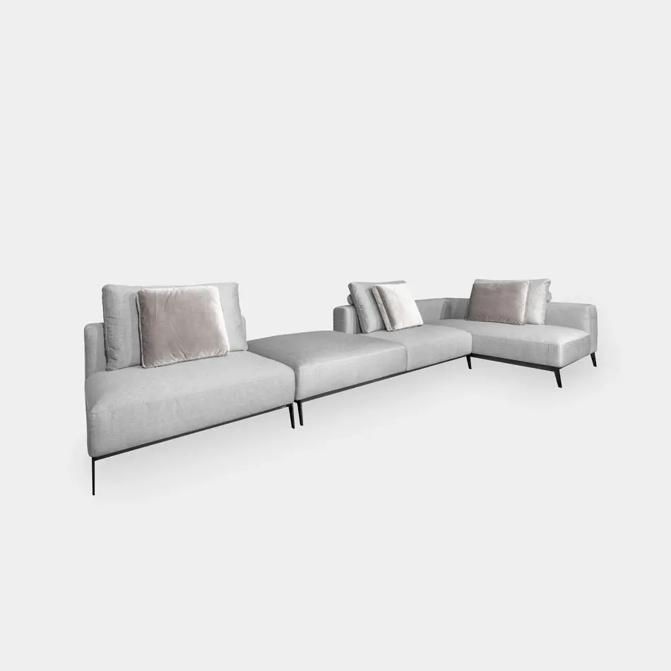 The Grand Interior Verona Sofa Grey Canvas Weave Fabric The Grand Interior Verona Sofa Grey Canvas Weave Fabric