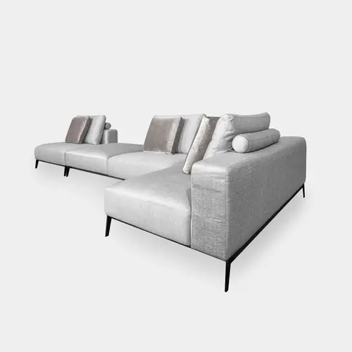The Grand Interior Verona Sofa Grey Canvas Weave Fabric The Grand Interior Verona Sofa Grey Canvas Weave Fabric