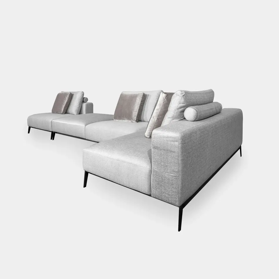 The Grand Interior Verona Sofa Grey Canvas Weave Fabric The Grand Interior Verona Sofa Grey Canvas Weave Fabric