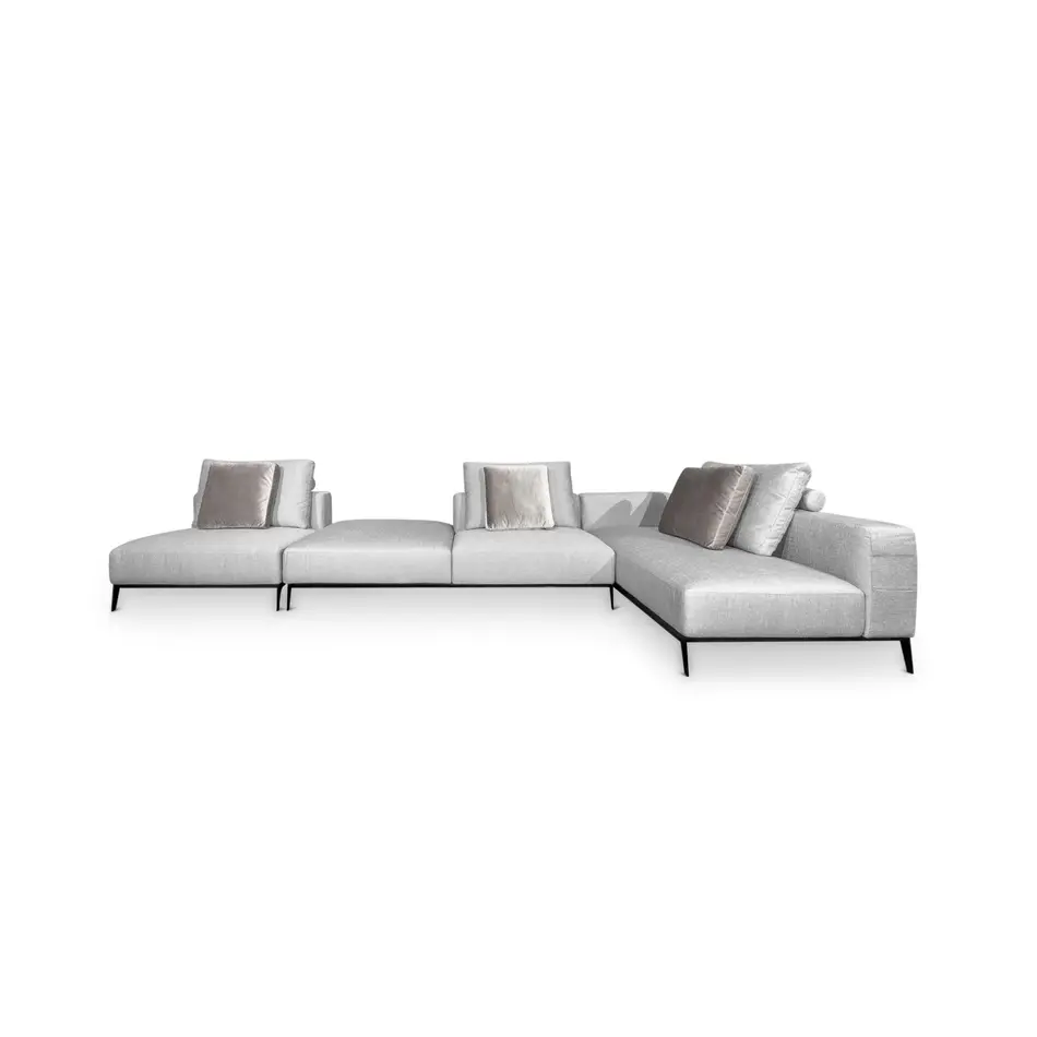 The Grand Interior Verona Sofa Grey Canvas Weave Fabric The Grand Interior Verona Sofa Grey Canvas Weave Fabric