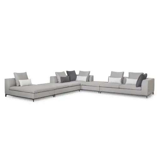 The Grand Interior Giulia Corner Sofa - Mid Grey Hopsack The Grand Interior Giulia Corner Sofa - Mid Grey Hopsack