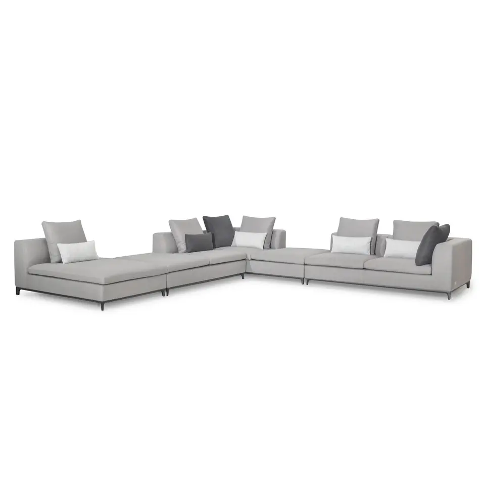 The Grand Interior Giulia Corner Sofa - Mid Grey Hopsack The Grand Interior Giulia Corner Sofa - Mid Grey Hopsack