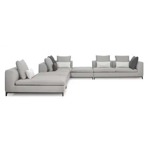 The Grand Interior Giulia Corner Sofa - Mid Grey Hopsack The Grand Interior Giulia Corner Sofa - Mid Grey Hopsack