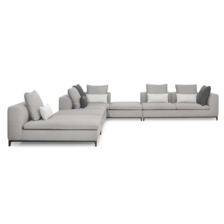 The Grand Interior Giulia Corner Sofa - Mid Grey Hopsack The Grand Interior Giulia Corner Sofa - Mid Grey Hopsack