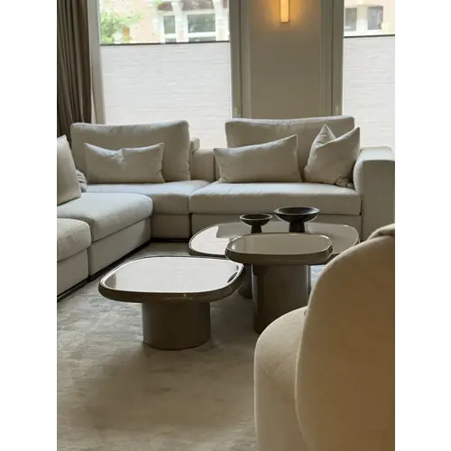 The Grand Interior Morgan End Table 47 - Taupe Glossy The Grand Interior Morgan End Table 47 - Taupe Glossy