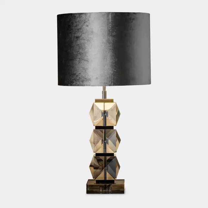 The Grand Interior New York Table Lamp - Smoke Glass
