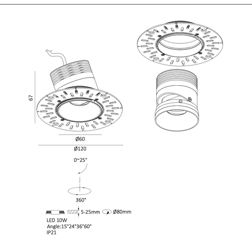 The Grand Interior Eleganza Led Spot 60mm - Bronze The Grand Interior Eleganza Led Spot 60mm - Bronze