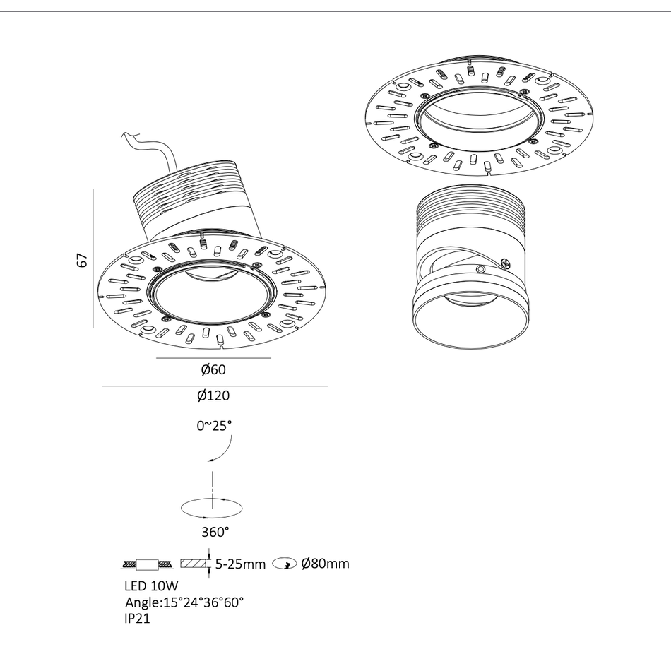 The Grand Interior Eleganza Led Spot 60mm - Bronze The Grand Interior Eleganza Led Spot 60mm - Bronze